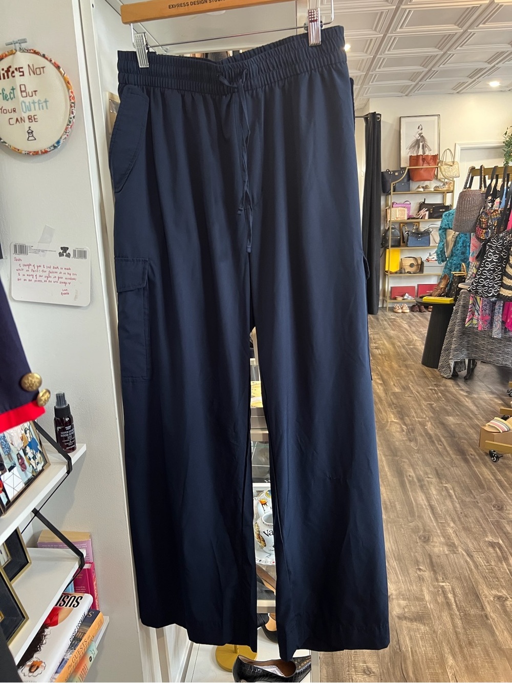 Old Navy quick dry Wide-Leg Navy Pants with Elastic Waist